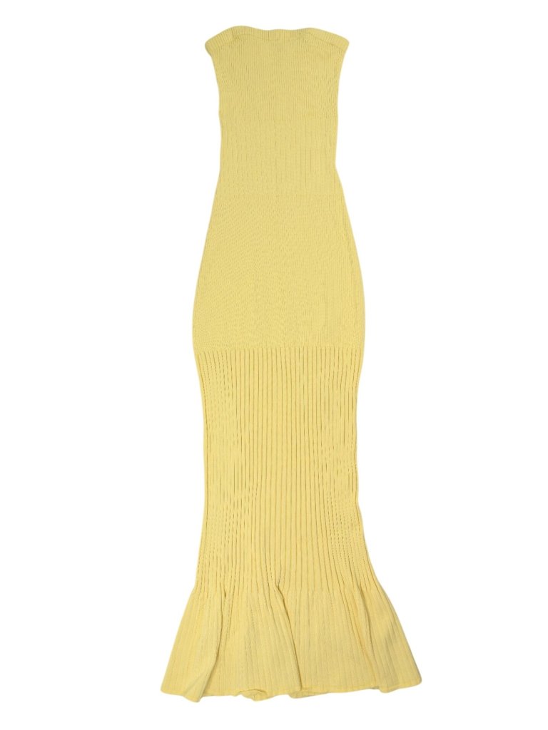 Kookai Serah Strapless Dress In Yellow